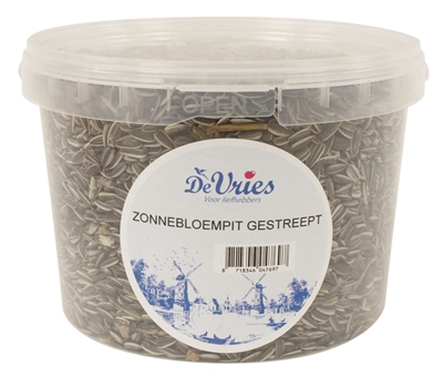De Vries Zonnebloempit Gestreept 1,3 kg