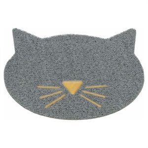Trixie Kattenbakmat Kattenkop Pvc Lichtgrijs 42x40 cm