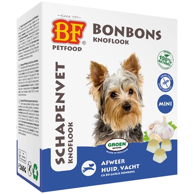 Bf Petfood Schapenvet Mini Bonbons Knoflook 80 st